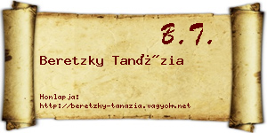 Beretzky Tanázia névjegykártya